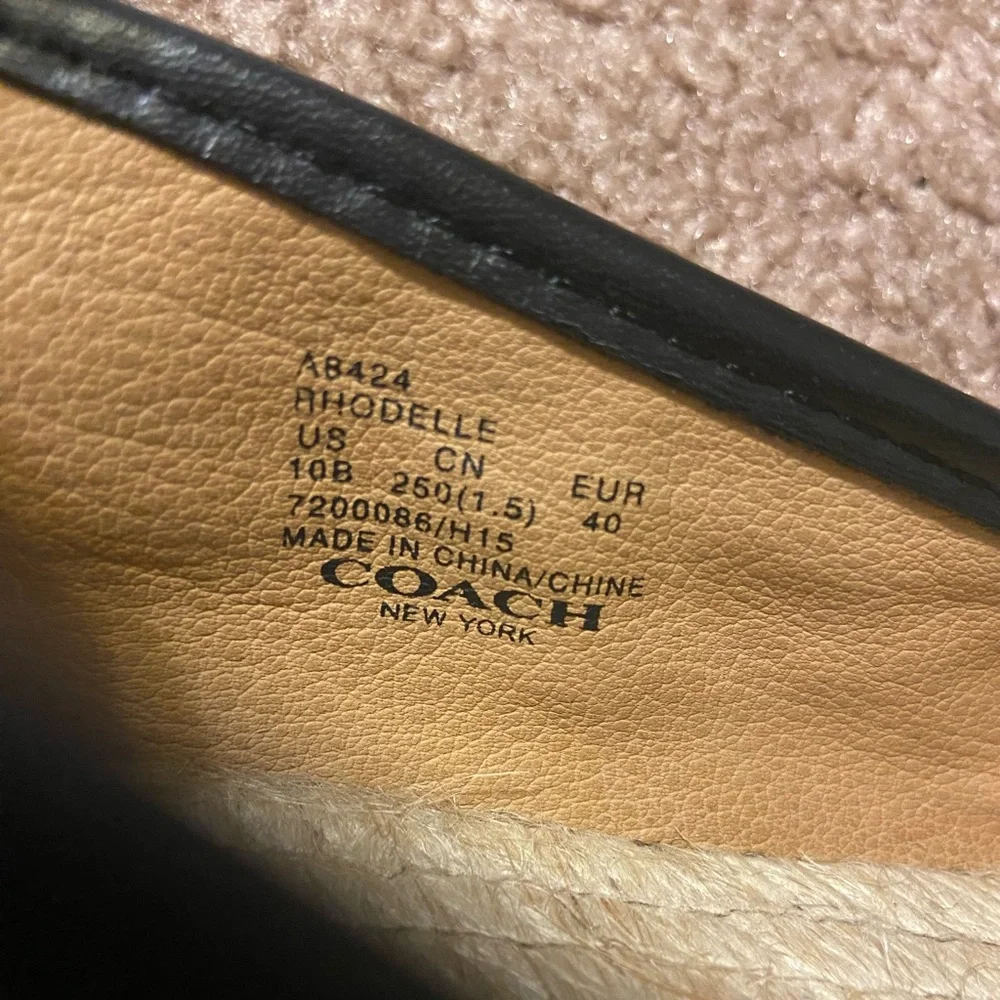 Coach Womens Rhodelle Soft Lambskin Leather Espadrille Flat Loafer Slip On
